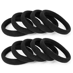 5 pack Large Black Hair Ties Band – Thick Cotton Seamless Ponytail Holders